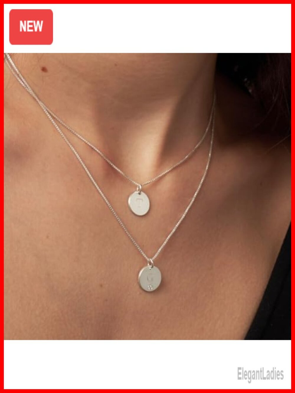 Sterling Silver Initial Disc Necklace 18" Box Chain Letter Pendant - Picture 6 of 6